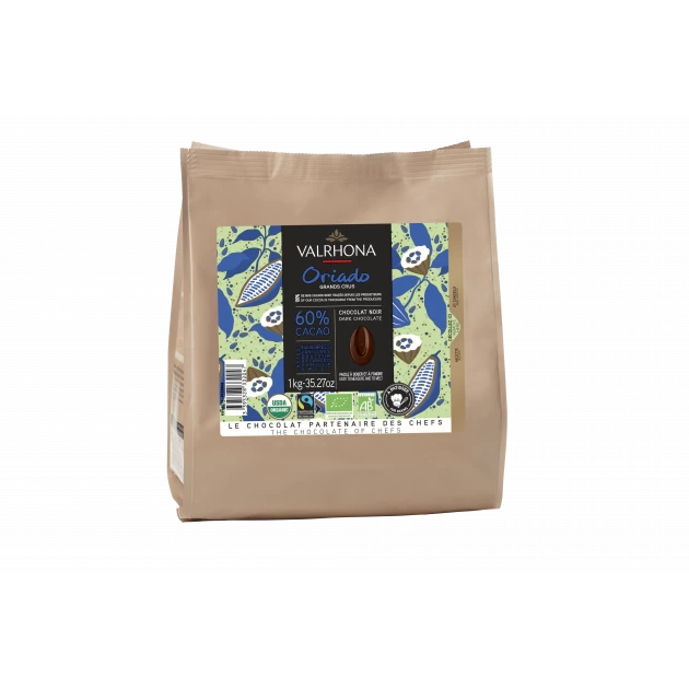 Chocolat de Couverture Noir Oriado 60% 1kg Bio Valrhona