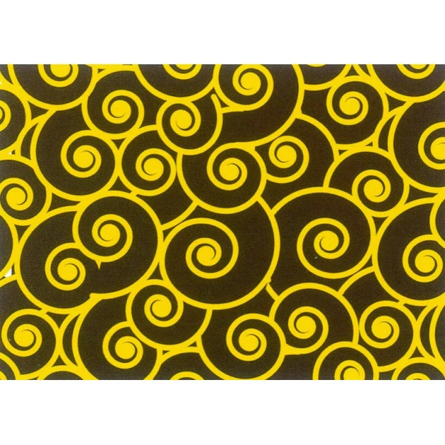 Feuilles de transfert chocolat spirales jaunes 34 x 26,5 cm (x10)