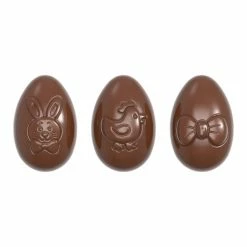 Moule Chocolat Oeuf Motifs Pâques 6,2 cm (x12) Chocolate World