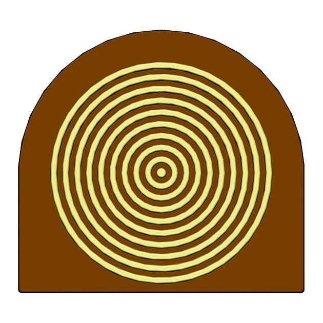Moule Embout de bûche Cercles 78 x 85 mm Mallard Ferrière